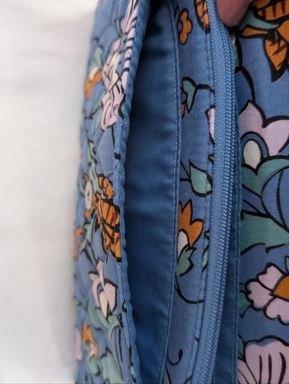 Vera Bradley Wild Prairie Floral Blue Quilted Fabric Crossbody Wallet Bag - Picture 8 of 14